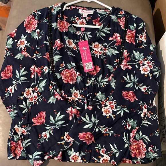 UP UltraPink  Floral Print Long Sleeve Blouse( New) - Picture 6 of 8